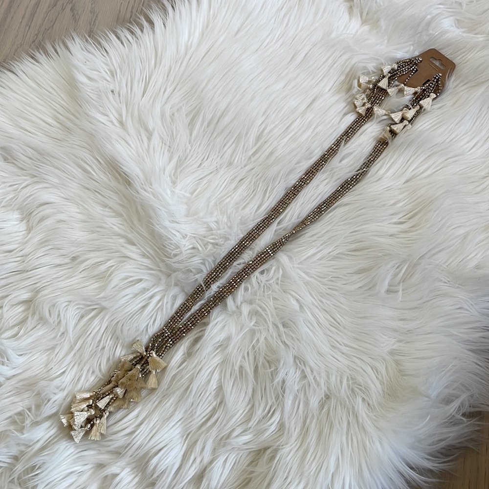 Boho Tassel Necklace Earring Set